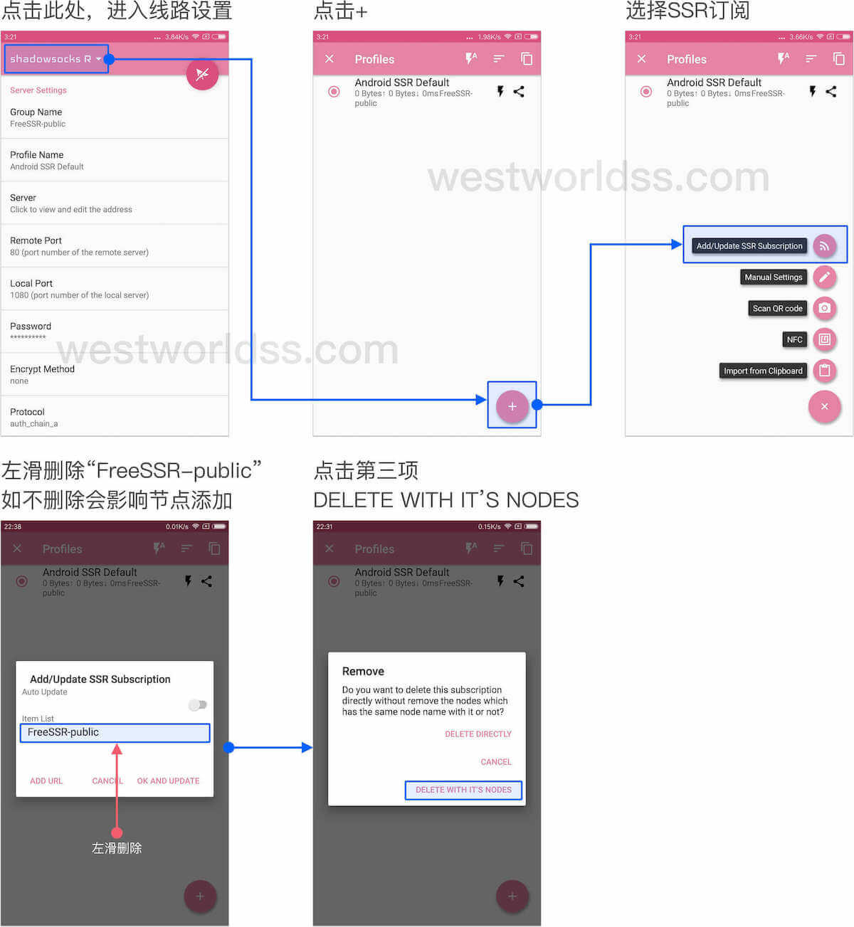 安卓代理翻墙app客户端教程,支持ssr、v2ray、trojan。西部世界VPN